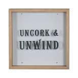 "Uncork & Unwind"  Wooden Cork Holder Shadow Box - Foreside Home & Garden
