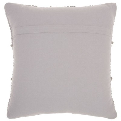 18" Light Gray Cotton Woven Diamond Square Throw Pillow