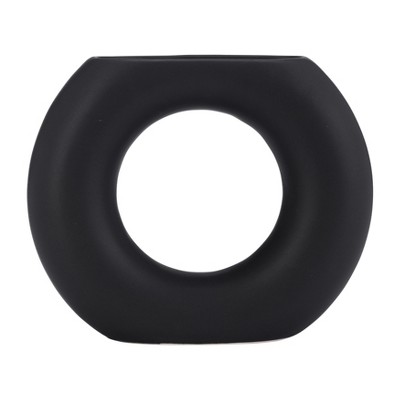 Sagebrook Home 5" Vase Contemporary Abstract Donut Cut-Out Vase Decorative Home or Office