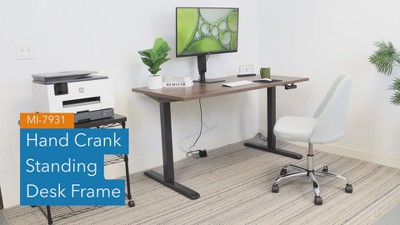 ErgoFlex 44'' Black Steel Manual Height Adjustable Desk Frame
