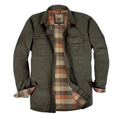 GIOBERTI Men's 100% Cotton Brushed and Soft Twill Shirt Jacket with Flannel Lining, Khaki, M — фото 3