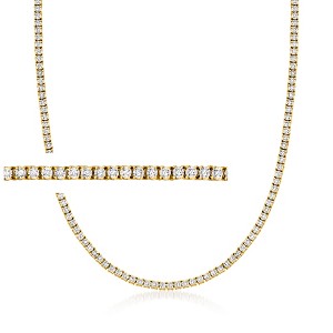 Ross-Simons 1.00 ct. t.w. Diamond Tennis Necklace in 18kt Gold Over Sterling - 1 of 3