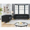 3-Seater + 2-Seater Velvet Sofa Set with Nailhead and Buttons Tufted for Living Room - 2 of 4
