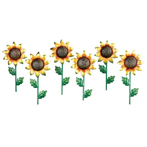Collections Etc Sunflower Wind Wheel Spinner Garden Stakes - Set of 6 - image 1 of 2