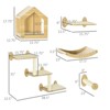 VisioGear Unique Cat Tree with 10 Cat Shelves, Wall-Mounted Cat Tree Climbing Playground with Cat Hammocks, Oak, 15.8"*12.8"*17.8" - 3 of 4
