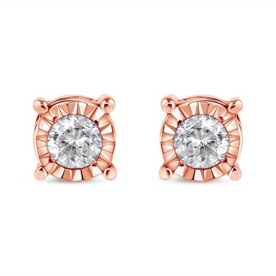 Silver 1/5 Cttw Round Near Colorless Diamond Miracle-Set Stud Earrings