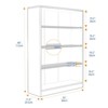 Sevobal Decorarive Bookshelf Large Bookshelf for Bedroom 4 Shelf Office Bookcase for Living Room, Black, 33"*11.6"48" - 3 of 4
