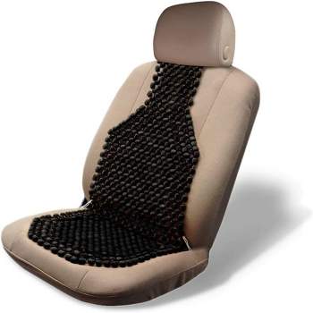 Zone Tech Wood Beaded Seat Cushion - Black Premium Quality Car Massaging Double Strung Wood Beaded Seat Cushion for Stress Free All Day!