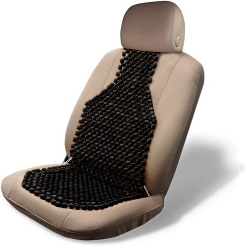 Zone Tech Wood Beaded Seat Cushion - Black Premium Quality Car