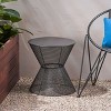 Sapphtopaz Outdoor End Table Modern Hourglass Shape Outdoor End Table Outdoor Side Table, Breezy Mesh Look Patio Table Small Table for Backyard - 3 of 4