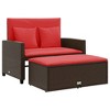 vidaXL Patio Sofa Brown and Red Poly Rattan 2-Seater - 2 of 2