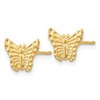 Black Bow Jewelry Kids 12mm Textured Butterfly Post Earrings in 14k Yellow Gold - 2 of 4