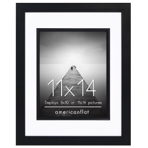 Americanflat Picture Frame with Decorative Inner Mat Accent with Shatter Resistant Glass - 1 of 4