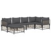 vidaXL Anthracite Outdoor Patio Lounge Set - 6 Pieces, Weather-Resistant Poly Rattan, Powder-Coated Steel Frame with Comfortable Cushions - 3 of 4