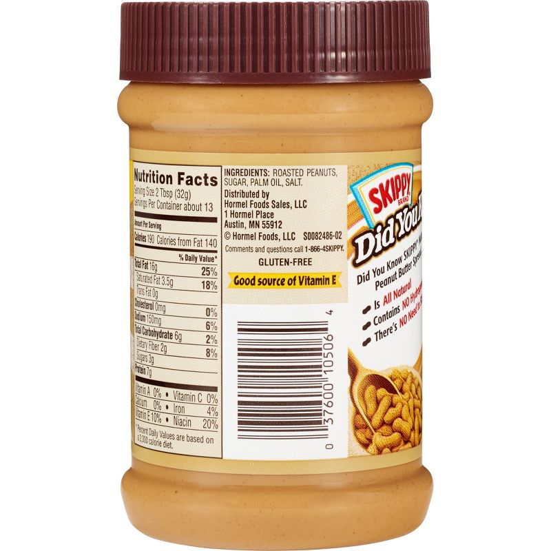 Skippy Natural Creamy Peanut Butter - 15oz, 5 of 16