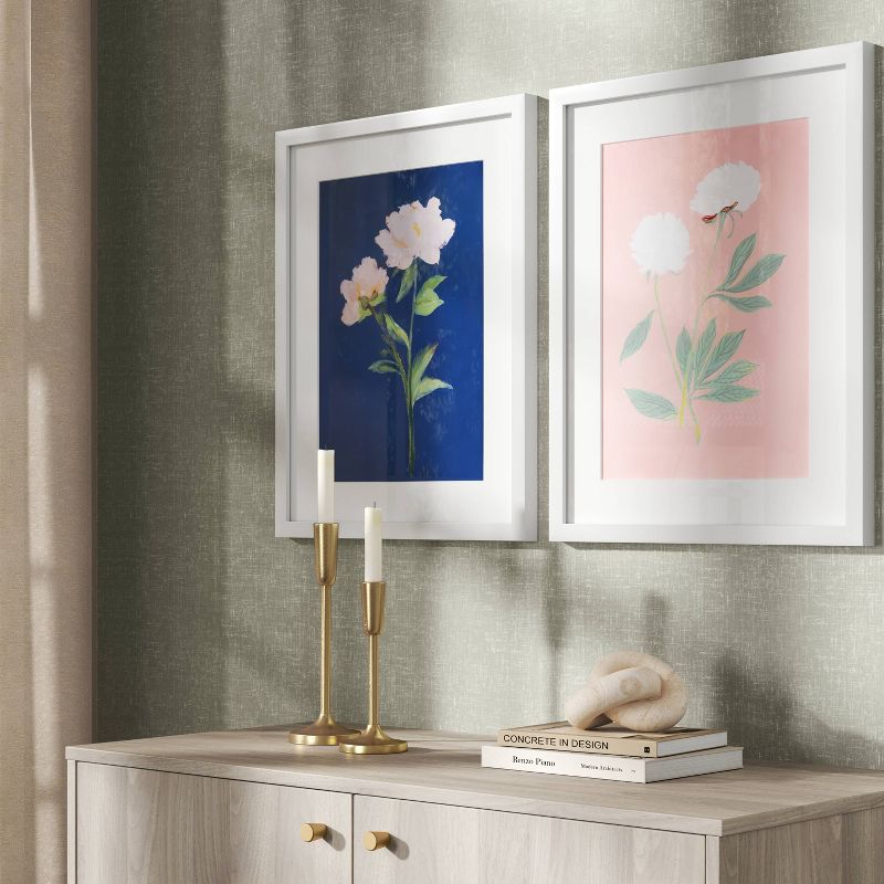 (Set of 2) 16&#34; x 20&#34; &#39;Pink and Blue&#39; Floral Framed Posters - Threshold&#8482;, 3 of 9