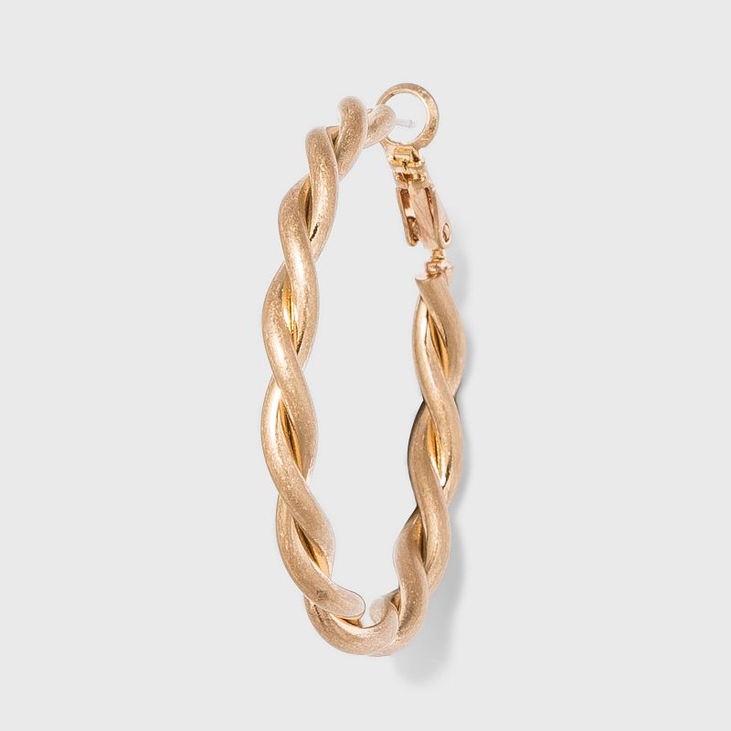Worn Gold Twisted Lever Back Hoop Earrings - Universal Thread&#8482; Gold, 4 of 11