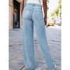 Women's Light Blue High-Waisted Wide-Leg Jeans - 2 of 4