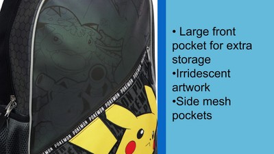 Pokemon 5-piece Set: 16 Backpack, Padded Utility Case, Small