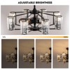 Ludomide 34" Large Crystal Chandelier Ceiling Fan with Remote,  Vintage Caged Fandelier for Dining Room Living Room Black-8 Lights - 4 of 4