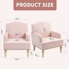 Small Polyester Upholstered Accent Chair with Retro Wooden Legs and Nailhead Trim for Living Room - 2 of 4