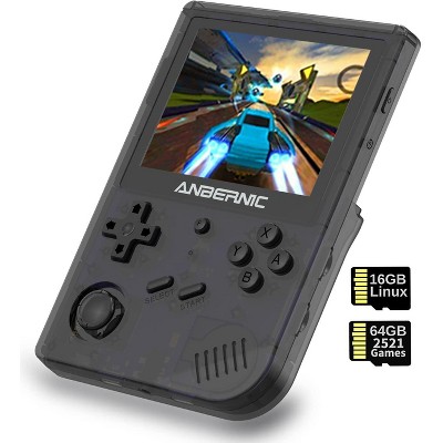 Voacle RG351V Handheld Game Console , Open Source System Built-in WiFi Online 64G TF Card 2500 Games , 3.5inch IPS Screen Retro Game Console (Black)