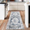 Washable Vintage Rug Non Slip Low Pile Rug Soft Retro Medallion Distressed Throw Floor Cover Foldable Indoor Carpet for Living Room Bedroom Playroom - 3 of 4