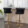 Skran Bar Stools Set of 2 with Tufted Back,Adjustable Seat,Velvet Swivel Counter Height Stools with Nailheads Trim,Upholstered Bar Chairs,Steel Base - 2 of 4
