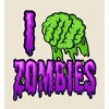 I (Brain) Zombies Adult Crew Neck Short Sleeve Tee - 2 of 2