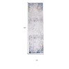 Ivory Gray and Blue Abstract Power Loom Area Rug With Fringe - 3 of 4