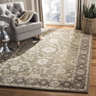 Handmade Elegance Round Gray Wool Tufted Rug, 36"