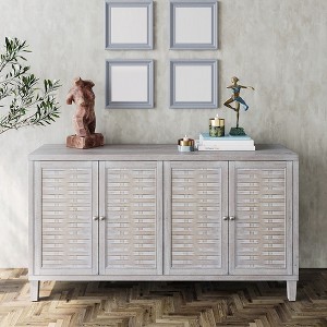 4-door Sideboard, Accent Buffet Server Cabinet, Wooden Storage Cabinet With Adjustable Shelves For Living Room, Natural Wood Wash - 1 of 4