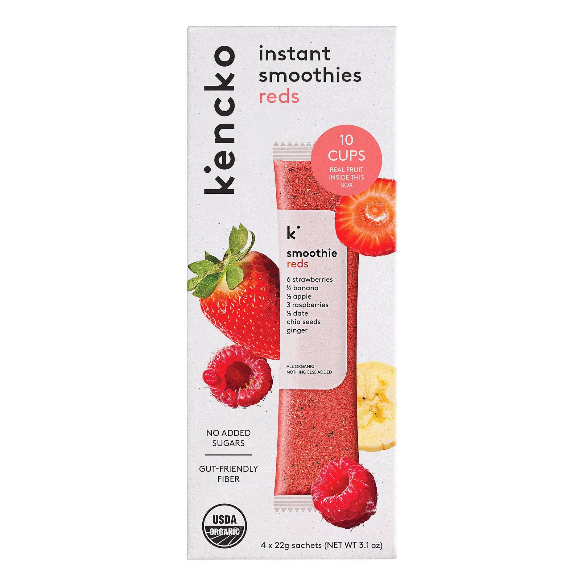 Kencko Reds Organic Instant Fruit & Veggie Smoothies Powdered Drink Mix - 4pk/.78 oz Packets