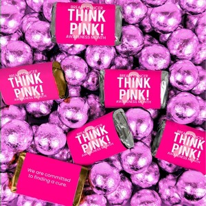 Breast Cancer Awareness Pink Ribbon Hershey's Miniatures and Chocolate Balls - 1 of 4