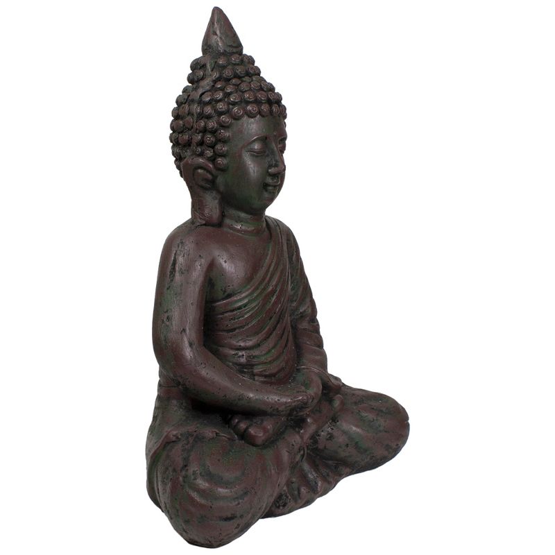 Northlight 17.5" Dark Brown Meditating Buddha Outdoor Garden Statue, 3 of 6