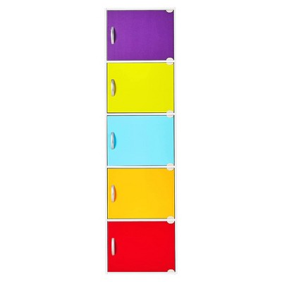 Rainbow Kids' 5-Door Toy Storage Bookcase
