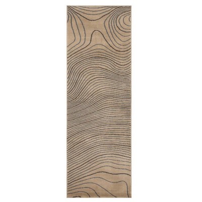 Modern Abstract Wood Grain Indoor Runner or Area Rug by Blue Nile Mills