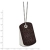 Black Bow Jewelry Stainless Steel & Brown Woven Leather 2 Piece Dog Tag Necklace, 22 In - 2 of 4
