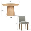 5-Piece Dining Set with 46'' Round Pedestal Table & 4 Upholstered Linen Chairs, Modern Farmhouse Kitchen & Dining Room Furniture-Maison Boucle - 3 of 4