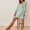 EXLURA Womens Square Neck Dress Long Puff Sleeve A-Line Casual Short Mini Dresses - 3 of 4