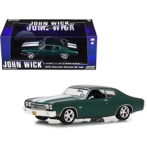 1970 Chevrolet Chevelle SS 396 Green with White Stripes "John Wick" (2014) Movie 1/43 Diecast Model Car by Greenlight - 1 of 3