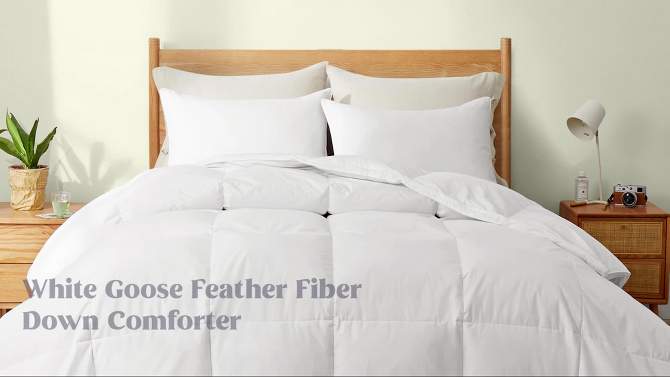 Peace Nest White Goose Feather Fiber Comforter Summer/All-season/Winter Duvet Insert, 2 of 7, play video