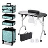 Byootique Folding Manicure Nail Table 4in1 Rolling Makeup Train Case - 2 of 4