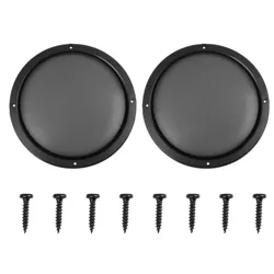 X AUTOHAUX Universal 6 Inch Car Audio Speaker Subwoofer Metal Waffle Grill Cover Protector with Rubber Edge and Clips 2pcs 
