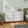 HOMCOM Fluted Dresser for Bedroom with 6 Drawers, 54" Wide Chest of Drawers with Gold Finger Pulls and 5 Wood Legs - 3 of 4