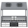 Twin/Full Size Loft Bed Wood House Bed Frame Drawers - ModernLuxe - 4 of 4