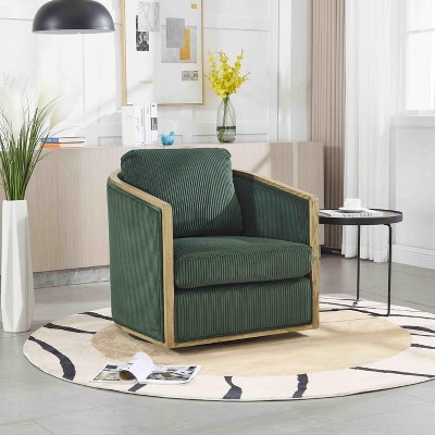 APRILSOUL Corduroy Swivel Barrel Chair, Comfortable Accent, 360 Swivel, Leisure Arm Chair, Living Room Nursery Hotel Office Lounge