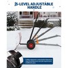 Heavy Duty Wheeled Snow Shovel, 29x20 in Wide Metal Blade - Rolling Snow Pusher with Adjustable Angle & Height Handle - Ergonomic for Pavement - 4 of 4