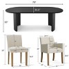 7-Piece Oval Dining Table Set, 79” Wood Pedestal Table with 4 Upholstered Armless Chairs & 2 Armchairs, Modern Dining Room Furniture-Maison Boucle - 3 of 4