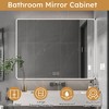 Vynxaria Aluminium Medicine Cabinet Mirror, 35 x 28 Inches Medicine Cabinet with 3 Colors Light and Defogging Function,Grey - 4 of 4